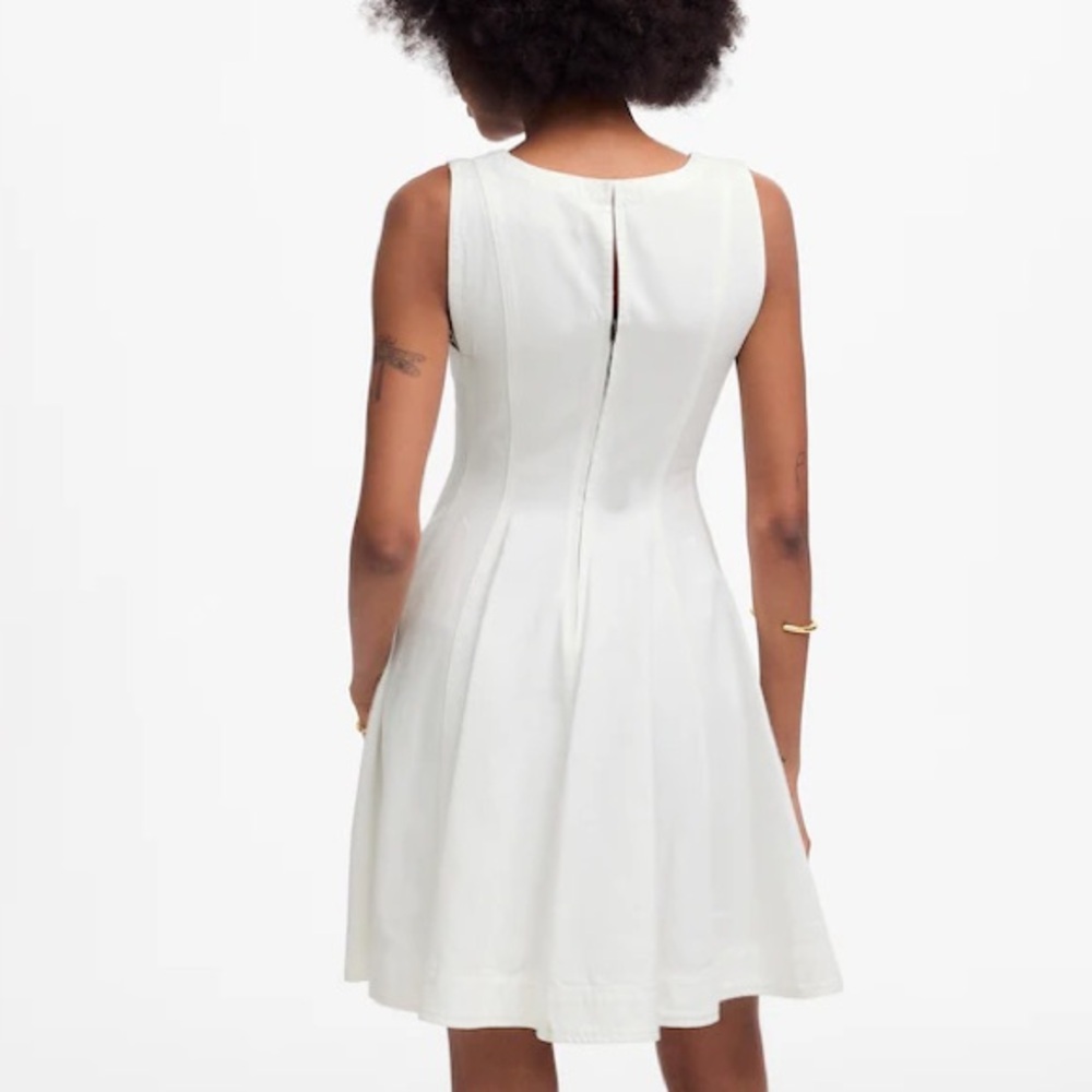 MADEWELL White Circle Mini Dress: Airy Denim Edition Size XXS - Picture 3 of 5